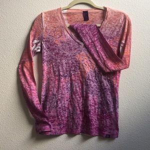 Purple, pink and orange Prana burnout shirt